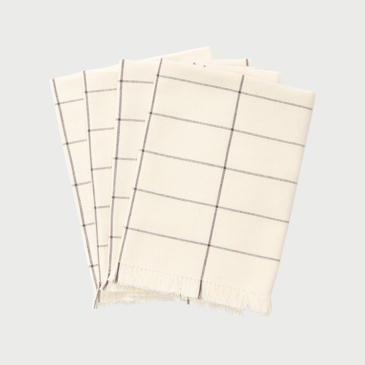 Cream grid napkin