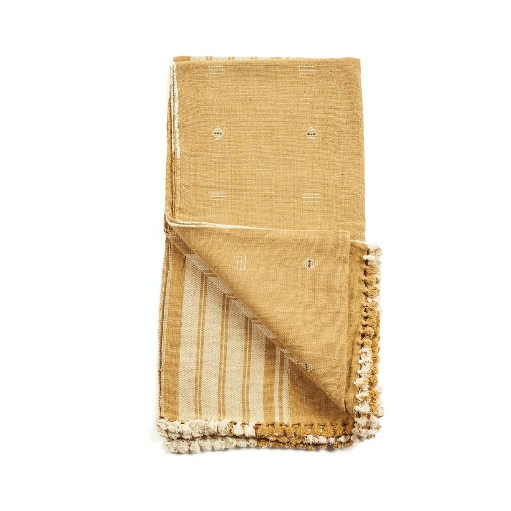 Reyti Ochre Organic Cotton Throw WorkOf