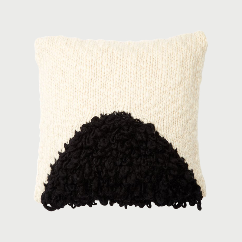 Black best sale shag pillow